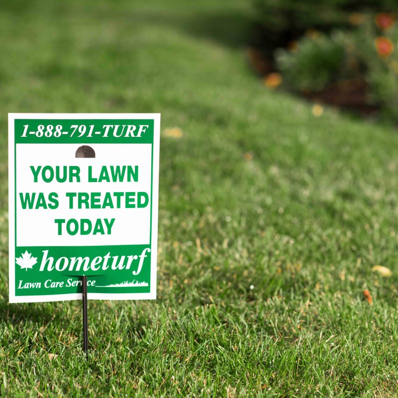 Hometurf lawn sign on customer's property.